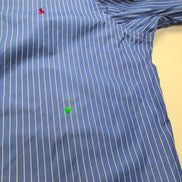 Chemise Ralph Lauren XXL Classic Fit Bleu Rayures Logo Rouge manches longues