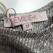 Robe Emilie.K Diane M Champagne Brillante Manches Longues Soirée NEA