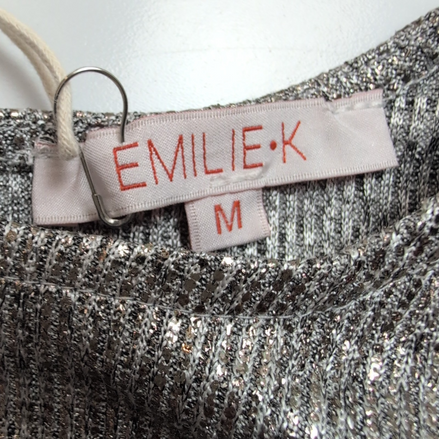 Robe Emilie.K Diane M Champagne Brillante Manches Longues Soirée NEA