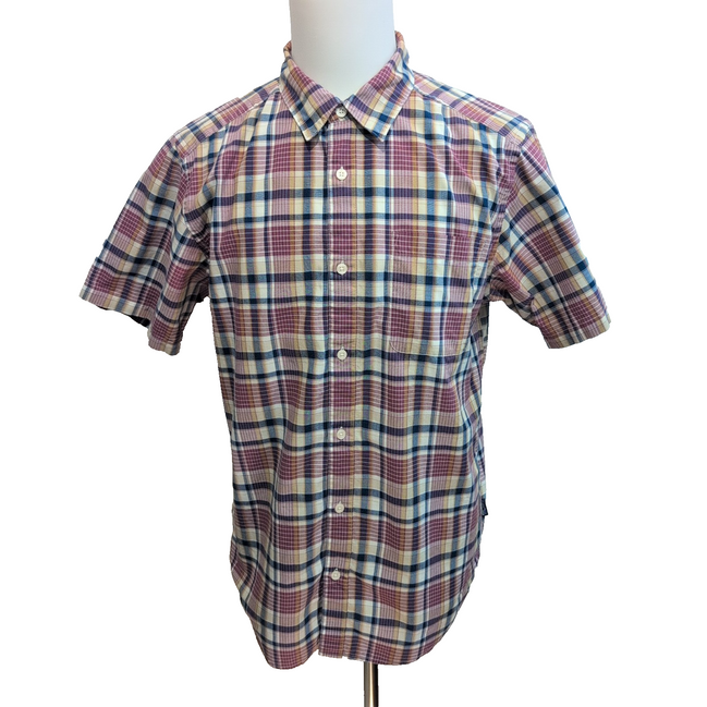 Chemise Patagonia L Bordeaux Carreaux Coton Organique Poche Homme