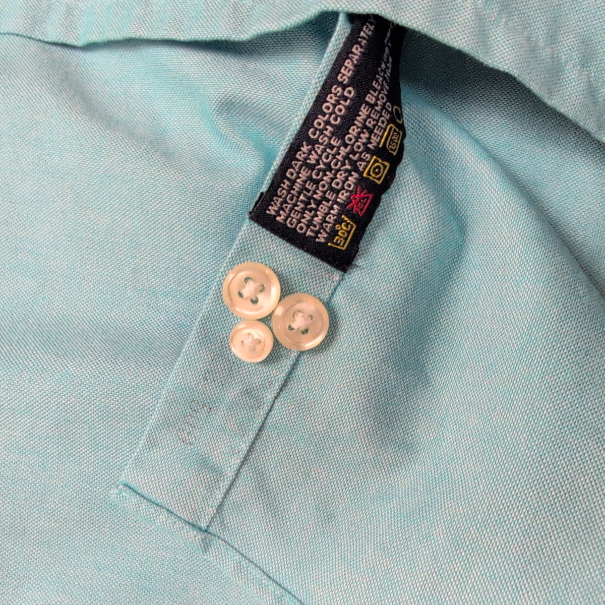 Chemise Nautica Wrinkle Free Vintage Oxford M/L Turquoise Unie manches longues