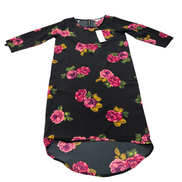 Robe Dancing Leopard T.XS Noire Fleurie Roses Manches 3/4 NEA