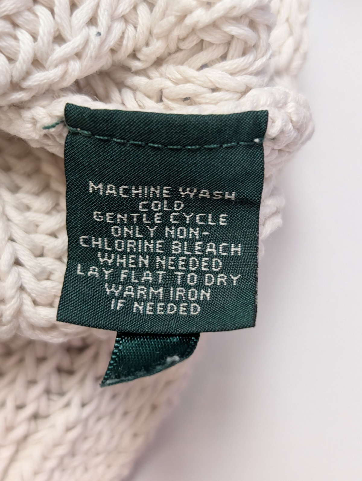 Pull Lauren Ralph Lauren femme L blanc écru maille ajourée col roulotté