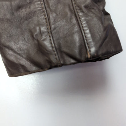 🧥 WILSONS LEATHER Blouson Cuir Marron Doublure Sherpa Hiver Taille 40 M/L |38c