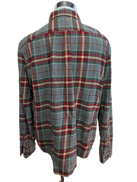 LANDS' END Flanelle Vert Rouge Gris XL Classique EE 100% Coton | 324S