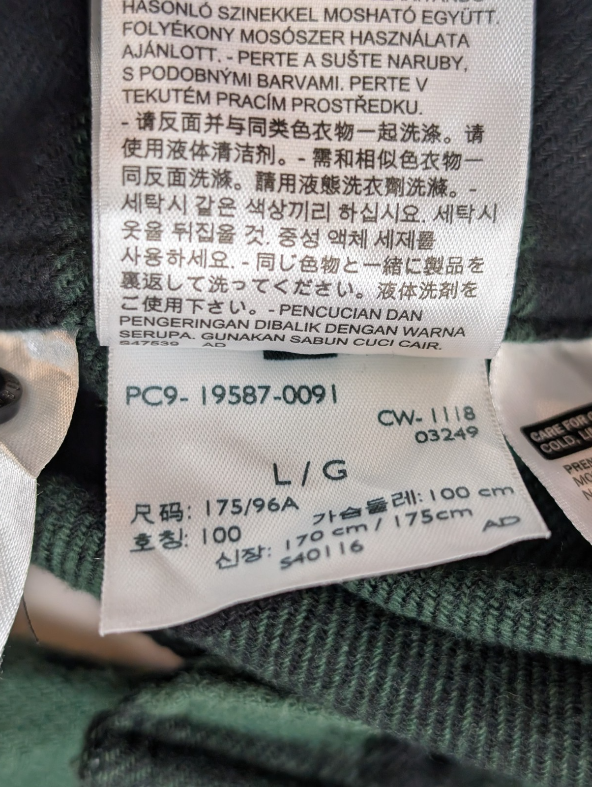 🔥 Chemise LEVI'S Flanelle Épaisse à Carreaux Vert et Noir Manches Longues T.L