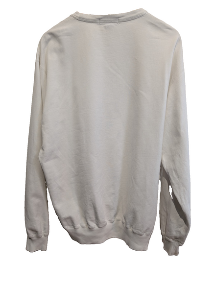Pull Sweat Polo Ralph Lauren M blanc col rond logo cavalier bleu marine