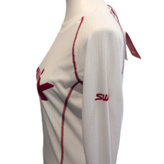 T-shirt Running Femme SWIX Race X Taille L Blanc Rouge Technique Neuf