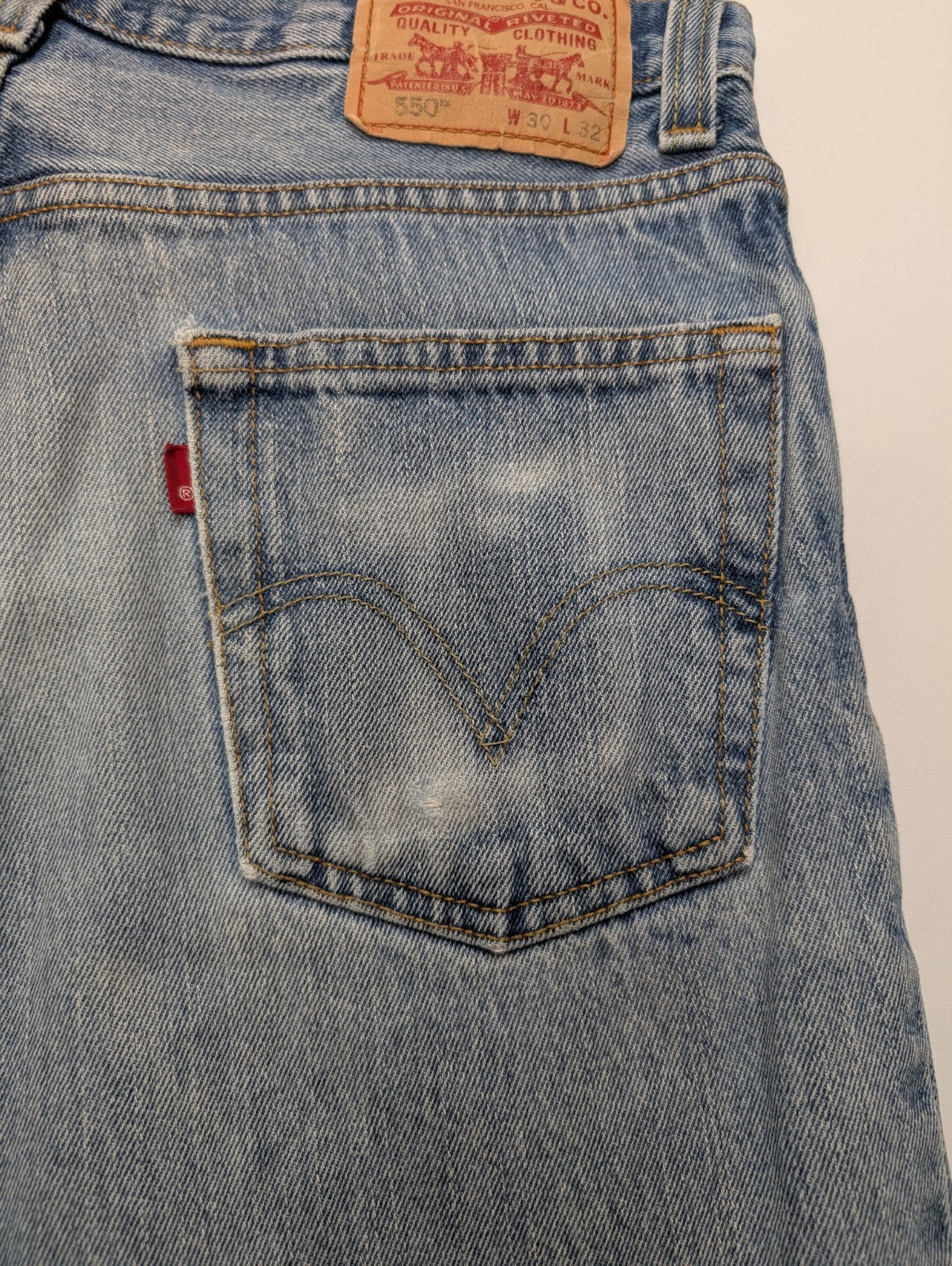 Jean Levi's 550 Relaxed Fit Homme W30 L32 Bleu Clair Vintage Original Denim