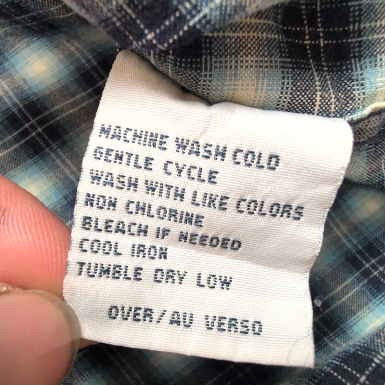 Chemise Nautica XL Carreaux Bleu Logo Métal Poche Manches Courtes