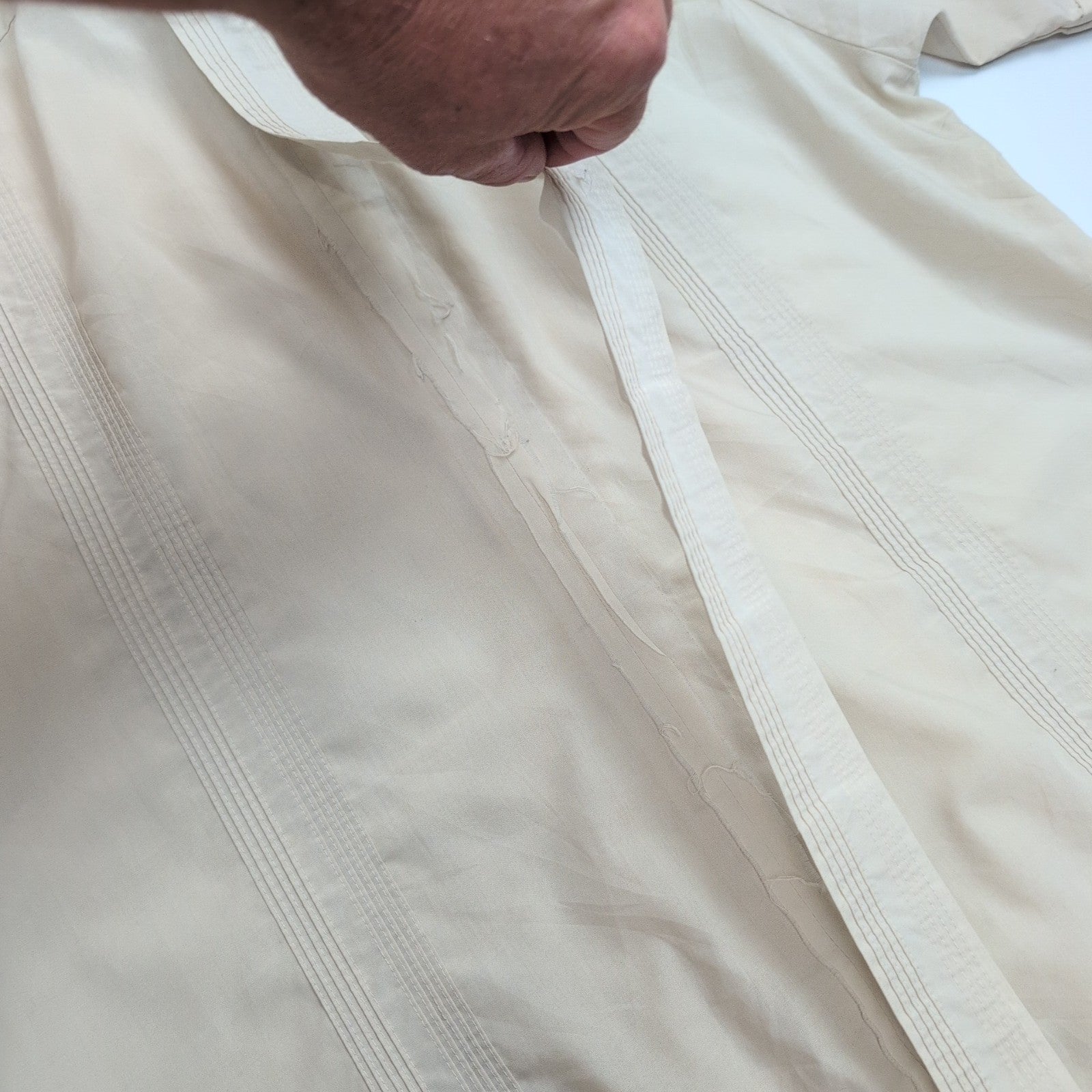 Chemise Emilio Batchi Cuba Panama Beige 4 Poches Brodée Taille L Homme