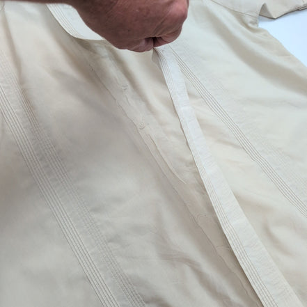 Chemise Emilio Batchi Cuba Panama Beige 4 Poches Brodée Taille L Homme