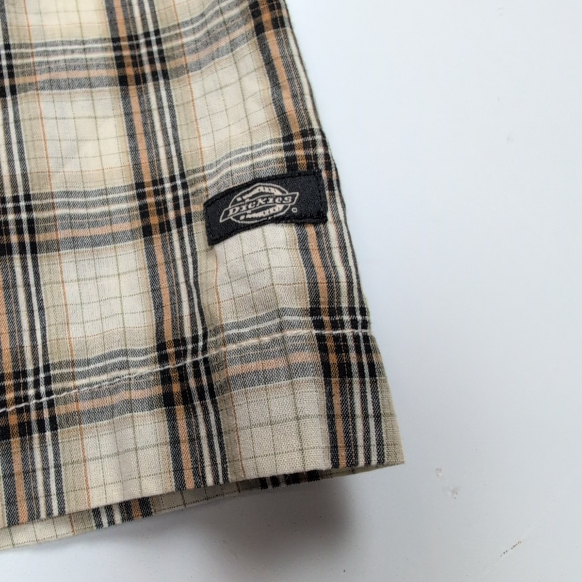 Chemise Dickies Western XL Marron Carreaux Manches Courtes Boutons Pression