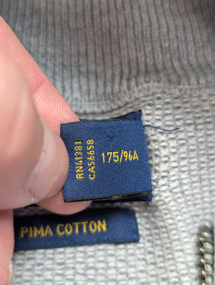Gilet Polo Ralph Lauren sans manches gris zippé coton Pima taille M