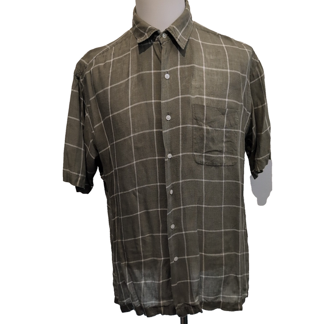 Chemise Polo Ralph Lauren L Lin Lance Kaki Manches Courtes Col Classique Shirt