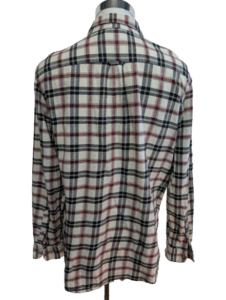 CHAPS Flanelle Rouge Noir L Logo Brodé TBE VINTAGE 100% Coton | 311S