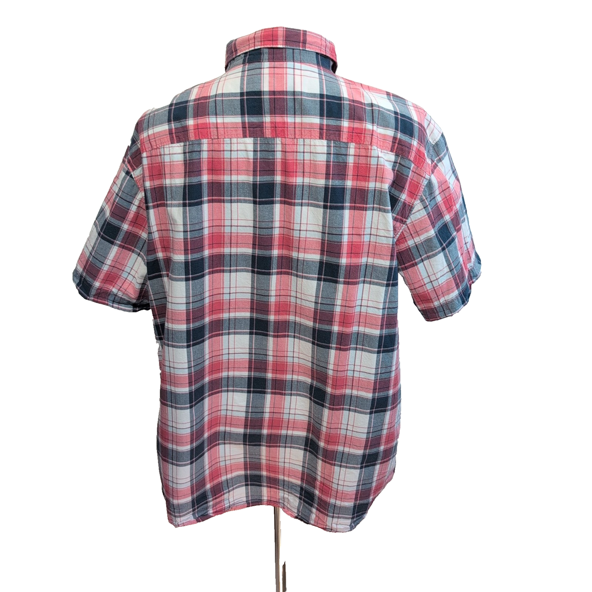 Chemise Columbia Rouge Bleu Marine À Carreaux Manches Courtes Taille XXL