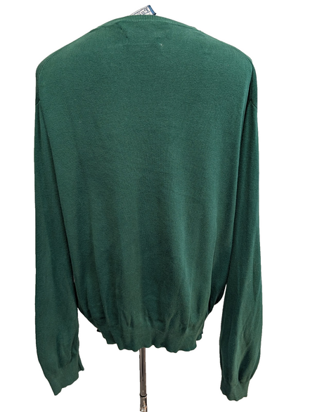 Pull Fin Polo Ralph Lauren Vert Col V Taille XL 100% Coton Pima | 542WSR
