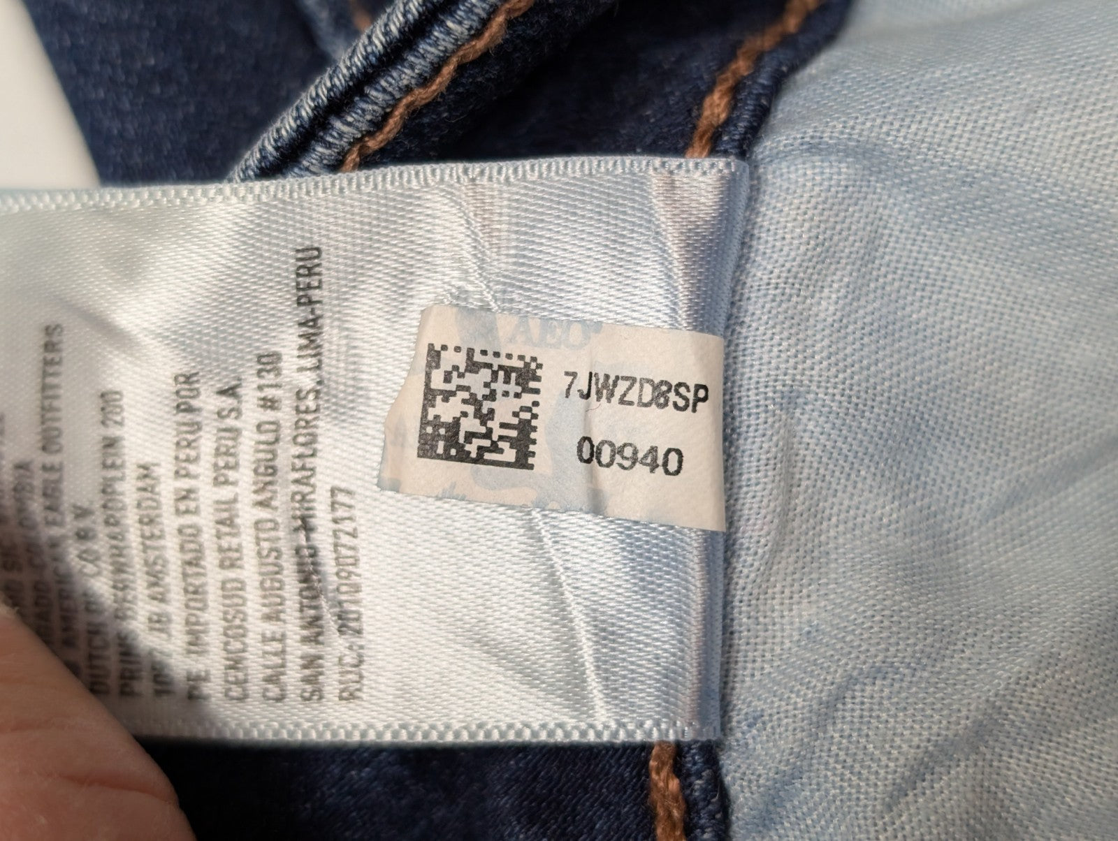 JEAN Fille AMERICAN EAGLE Taille S (6 US) Slim Fit Troué Vintage Super Stretch