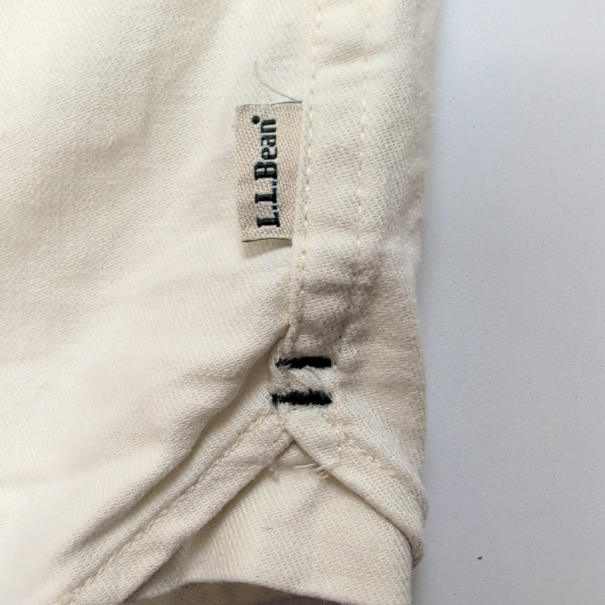 Chemise L.L.Bean XL Tall Écru Tissu Épais Vintage 2 Poches manches longues