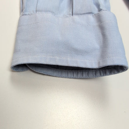 Chemise Burberry L/XL Bleu Clair Logo Brodé Boutons Gravés Coton Manches longues