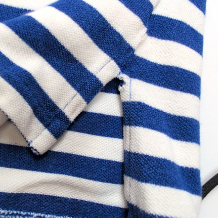 Polo Ralph Lauren Homme XS Bleu Blanc Rayures Logo Orange Polo Manches Courtes