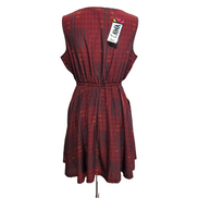 Robe Kéawa Femme L Bordeaux Rouille Motifs Sans Manches Neuve Étiquette