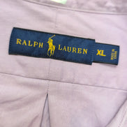 Chemise Ralph Lauren XL Lilas 100% Coton Logo Vert Clair manches longues