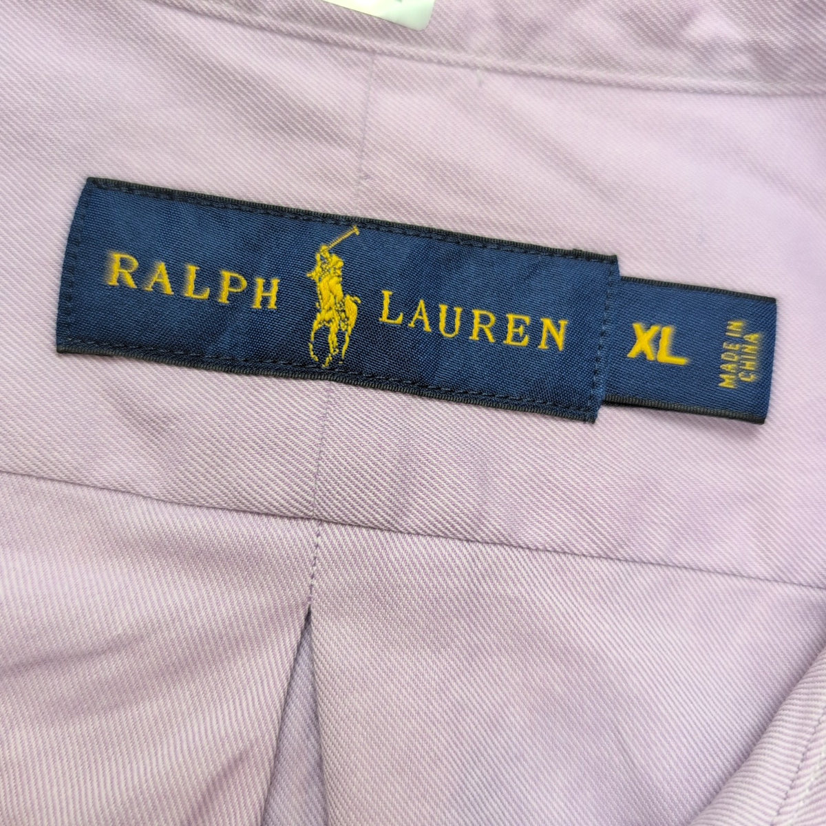 Chemise Ralph Lauren XL Lilas 100% Coton Logo Vert Clair manches longues