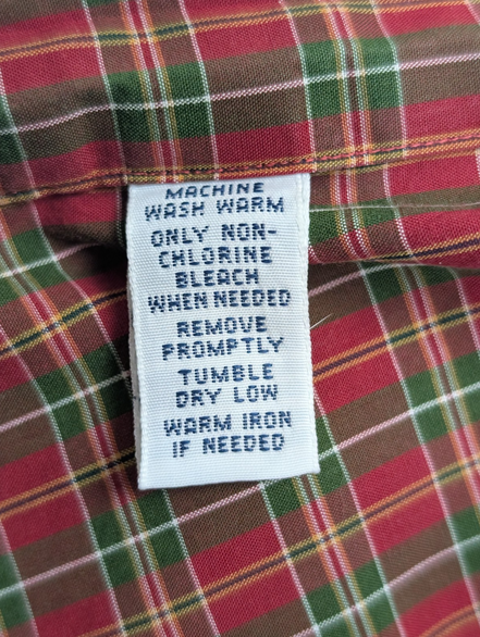 Ralph Lauren Chemise Homme M Rouge Vert Tartan Écossais Manches Longues Classic