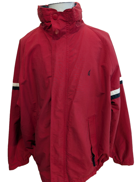 NAUTICA Veste Imperméable Coupe-Vent XXL Rouge Logo Brodé | 315BSR