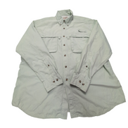 Chemise L.L. Bean nylon vert pastel uni 2 poches manches longues  taille L