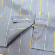 Chemise FLAG Taille M/L Made in Italy Bleu Rayures Coton Neuve Sans Étiquette
