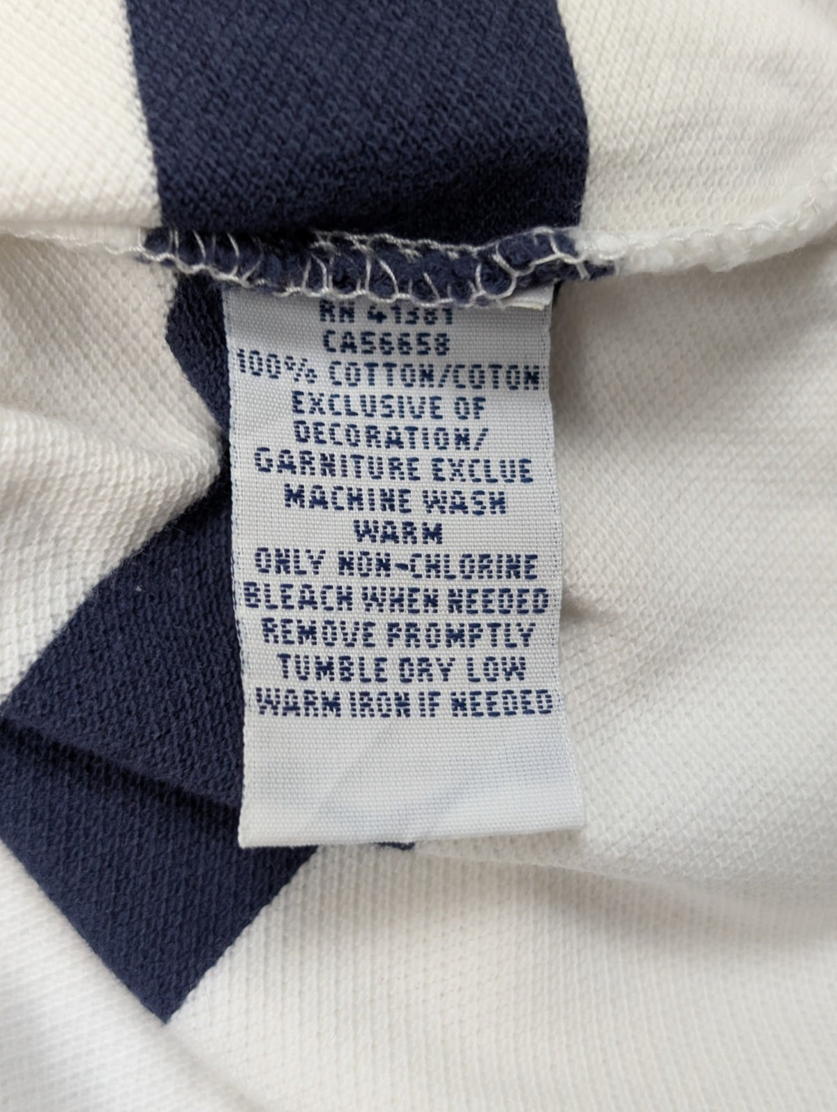 Polo rugby manches courtes Polo Ralph Lauren XXL rayures marine blanc Custom Fit