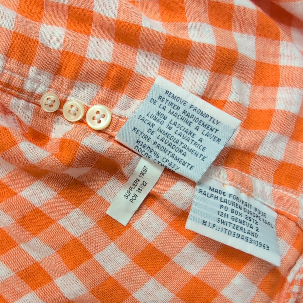 Chemise Polo Ralph Lauren L Flanelle Orange Custom Fit Shirt Button Down Chaude