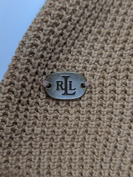 Pull Ralph Lauren (Lauren) Femme L Col Roulé Large Cordon Plaque Logo 🏷️