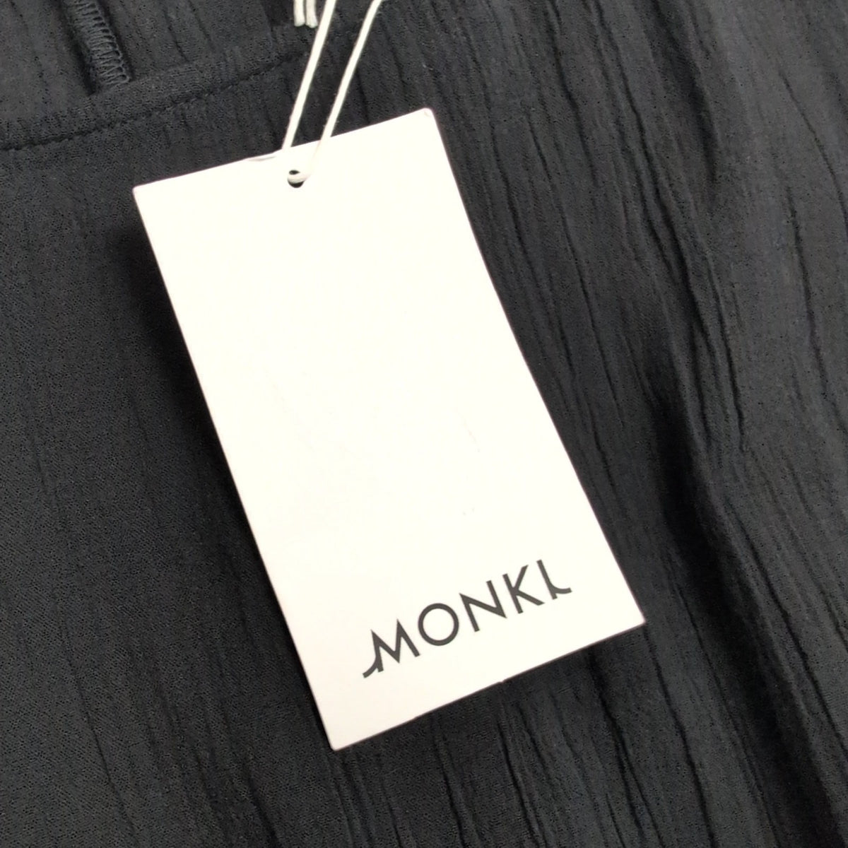 Robe MONKI T.M Noire Coton Manches Bouffantes Neuve Avec Étiquette