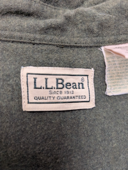 L.L. Bean XXL Chemise Chamoisette Flanelle Épaisse Vert Kaki Workwear