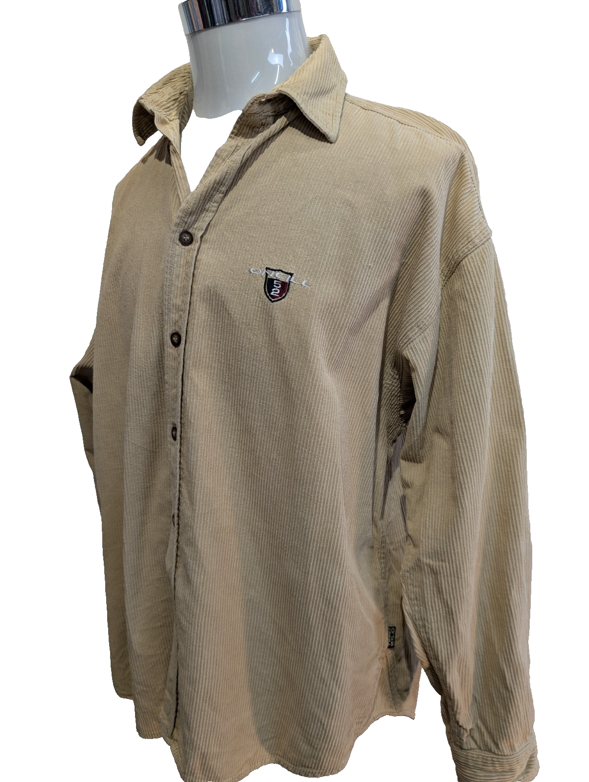 O'Neill O'52 L Corduroy Shirt Jacket Beige Thick Velours Côtelé Logo Brodé homme