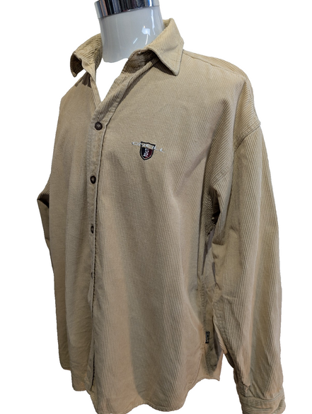 O'Neill O'52 L Corduroy Shirt Jacket Beige Thick Velours Côtelé Logo Brodé homme