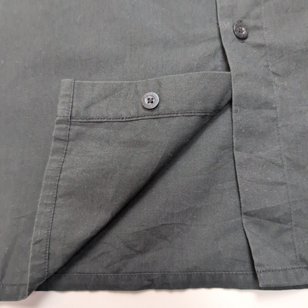 Chemise Yves Saint Laurent Vintage Noir Logo Brodé Taille L Manches Courtes
