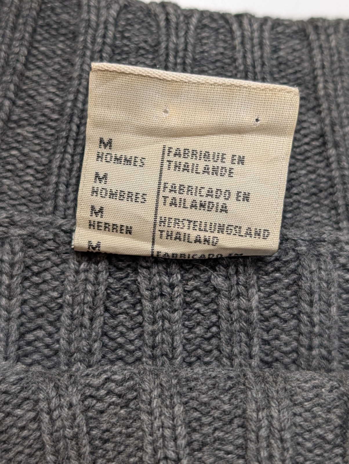 Pull Columbia vintage modèle XCO gris à rayures côtelées homme taille M