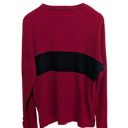 Pull Polo Ralph Lauren Jeans Co rouge noir rayures coton col rond taille M