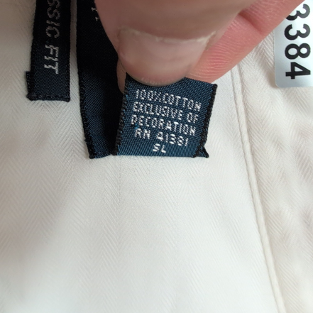 Chemise Ralph Lauren Classic Fit XL XXL Blanc Uni Logo Bleu manches longues