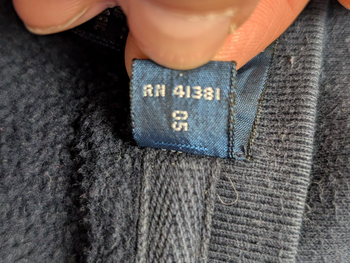 Sweat Polo Ralph Lauren XXL bleu marine logo rouge brodé Made in USA col rond