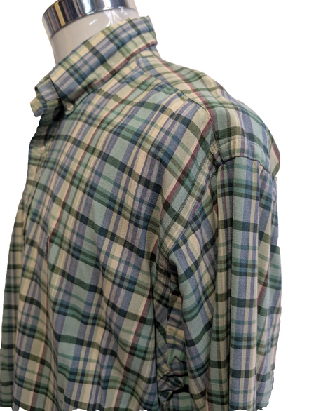 Chemise Polo Ralph Lauren Shirt Blake L XL Plaid Vert Bleu Beige Button Down