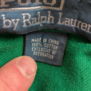 Polo manches courtes Polo Ralph Lauren XL vert foncé logo violet coton