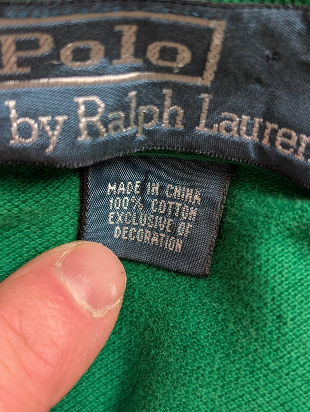 Polo manches courtes Polo Ralph Lauren XL vert foncé logo violet coton