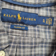 Chemise Ralph Lauren XL Gris Carreaux Classic Fit Logo Noir Button Down Shirt