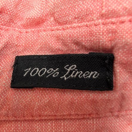 Chemise Claiborne 100% Lin Corail Saumon Manches Courtes Taille XL